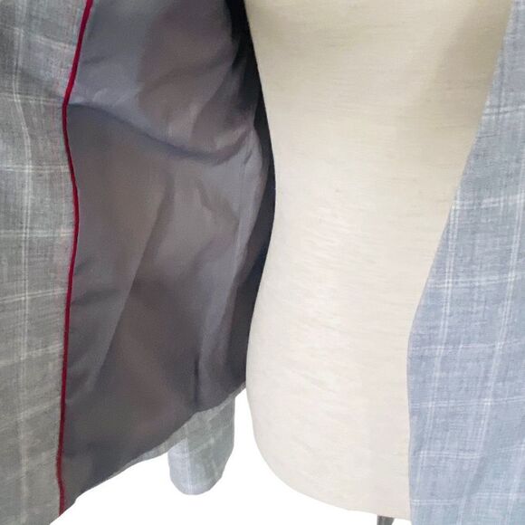 NWOT Tommy Hilfiger Womens Sz 2 Gray Plaid Blazer Lined Long  Career Wear, f23 - Picture 8 of 12